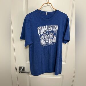 Men's CJAM 99.1 FM Blue Graphic Tee - Windsor/Detroit in size M